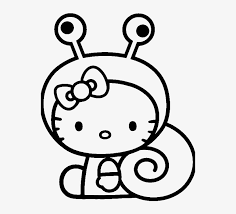 How come the real name is kitty white but it's changed to the name hello kitty which is actually more famous than the original name? Clip Black And White Download Hello Kitty Was Wearing Hello Kitty Snail Coloring Page 536x718 Png Download Pngkit
