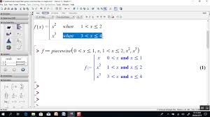 Piece Wise Function In Maple Piecewise Function With Maple Code Youtube