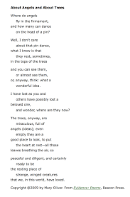 Poem C About Angels And About Trees By Mary Oliver Usa 1935 2019 Mary Oliver Poems Mary Oliver Poems