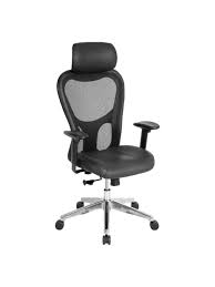 Lorell Executive Bonded Leathermesh High Back Chair With Headrest Black Office Depot