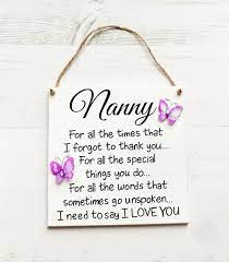 Nanny Gift Gifts For Nanny Nanny Sign Nanny Birthday Gift Grandmother Gift For Her Gifts For Grandm Gifts For Nan Nanny Gifts Homemade Mothers Day Gifts