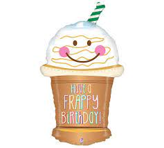 For Any Coffee Lover Give Them This Fun Frappuccino Balloon To Say Happy Birthday Free Happy Birthday Cards Happy Birthday Coffee Birthday Balloons