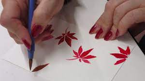 ほのぼの一筆画 もみじの描き方解説付きwith Map Commentary On How To Draw Maples 水彩画 수채화 그리기 나무
