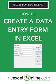 Create Form In Excel For Data Entry Myexcelonline Excel For Beginners Excel Tutorials Microsoft Excel