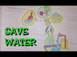 Drawing Tutorial Drawing On Save Water Poster Easy Drawing Creative Ideas Youtube Save Water Drawing Save Water Poster Drawing Tutorial