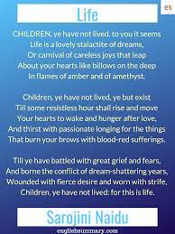 Life By Sarojini Naidu Sarojini Naidu Life Literary Quotes