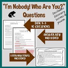 I M Nobody Who Are You Questions Literary Terms This Or That Questions Poetry Analysis