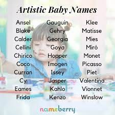 134 Artistic Baby Names Baby Names Cute Names Baby Name List