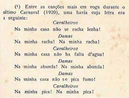 É muito normal que nesta época de carnaval, todos começam a relembrar as tão conhecidas marchinhas que sempre animaram o carnaval e fazem parte da tradição carnavalesca no brasil. Letra De Uma Marchinha De Carnaval De 1920 Brasil