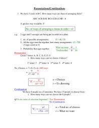 Probability Permutations And Combinations Worksheet With Answers Permutations And Combinations Studying Math Math