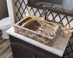 864 golden silk onyx vessel sink