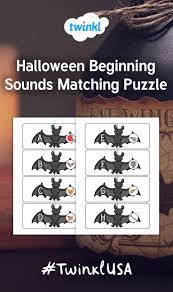 This Halloween Themed Beginning Sounds Puzzle Is A Great Literacy Activity Children Will Love Letter Sound Activities Halloween Teaching Halloween Worksheets