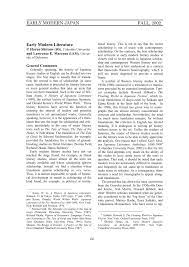 Pdf Early Modern Literature