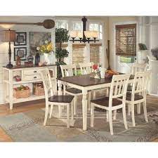 2pc Whitesburg Dining Room Side Chair Cottage White Signature Design By Ashley Dining Room Server Rectangular Dining Room Table Solid Wood Dining Set