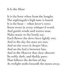 It Is The Hour George Gordon Lord Byron Poetry Words Byron Poetry Prose Poetry