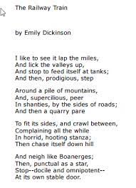 The Railway Train Emily Dickinson Emily Dickinson Peer Reading Activities