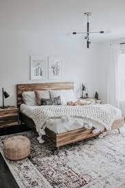 Boho Master Bedroom Inspiration With Natural Wood Furniture And Neutral Bedding Simple Bedroom Simple Bedroom Decor Small Master Bedroom