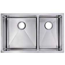 0 hole double bowl kitchen sink