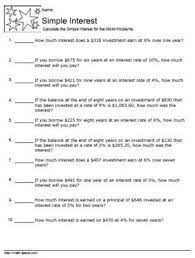Practice Calculating Simple Interest With Free Worksheets Simple Interest Word Problem Worksheets Math Worksheets