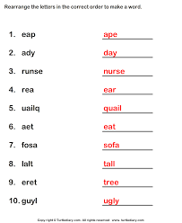 Then choose the correct words to complete the sentences. Solving Scrambled Words Worksheet Turtle Diary