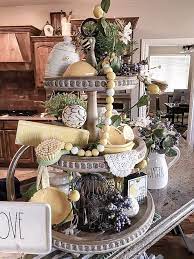 3r Studios Round 3 Tier Decorative Wood Tray Walmart Com Lemon Decor Decor Tiered Tray Decor