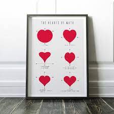 Math Equation Print Hearts Of Math Poster Mathematics Etsy Math Classroom Decorations Math Poster Calculus Gift