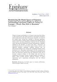 Pdf Reminiscing The Blank Spaces Of Sojourn Sublimating Emotional Flights In Taban Lo Liyong S Words That Melt A Mountain