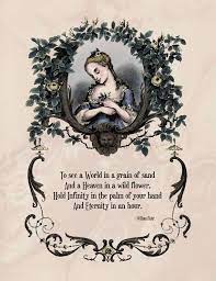 Blake Victorian Art Poetry Print To See A World In A Grain Of Sand Poem Dreamy 19th Century Illustration Victorian Poetry Poetry Words William Blake