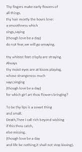 E E Cummings Thy Fingers Make Early Flowers Of Iv Classic Poems Words Famous Poems