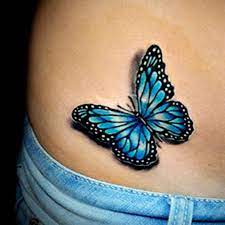 Realistic Colour Butterfly Tattoo Done By Brandon Marques Timeless Tattoo Studio Toronto O Butterfly Tattoos For Women Timeless Tattoo Blue Butterfly Tattoo