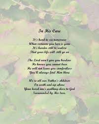 Memorial Poem In His Care 8 X 10 Print Memorial Poems Words Of Comfort Remembrance Poems