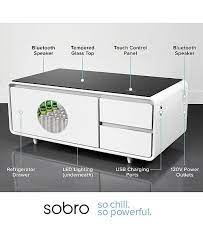 Sobro Smart Storage Coffee Table With Refrigerated Drawer Reviews Furniture Macy S In 2021 Coffee Table With Storage Smart Storage Home Decor