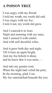 Poison Tree Poem By William Blake Romantic Poems Friendship Poems Famous Poems