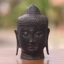 Bronze Statuette Buddha Head Ii Cast Bronze Buddha Head Buddha