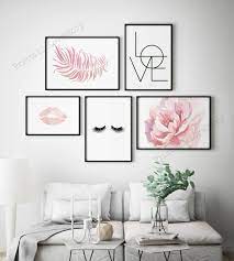 Gallery Wall Artmakeup Wall Artblush Pink Printslashes Etsy Wall Decor Bedroom Paris Decor Bedroom Pink Wall Decor