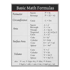 Basic Math Formulas Poster Zazzle Com Basic Math Math Formulas Math Methods