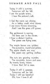 Summer To Fall Poem Autumn Poems Autumn Poetry Childrens Poetry
