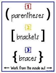 Order Of Operations Pemdas Parentheses Brackets Braces Order Of Operations Pemdas Evaluating Expressions