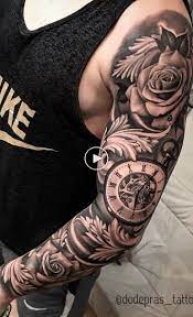 Many Different Tattoos 178 Photos Clock Tattoo Sleeve Flower Tattoo Sleeve Men Sleeve Tattoos