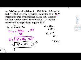 What Is The Rms Voltage Across The Inductor Inductors Rms Math