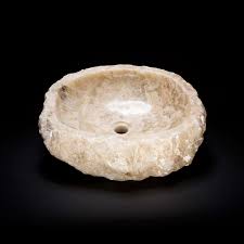 organic onyx vessel sink: bathroom