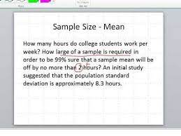 Confidence Intervals Appropriate Sample Size Statcrunch Confidence Interval Standard Deviation Student Work