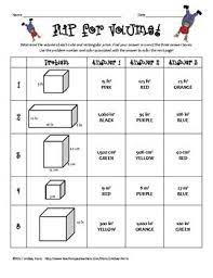 Volume Of Cubes And Rectangular Prisms Activity 6 G 2 Volume Math Sixth Grade Math Grade 6 Math