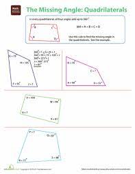 The Missing Angle Quadrilaterals Quadrilaterals Worksheet Quadrilaterals Angles Worksheet