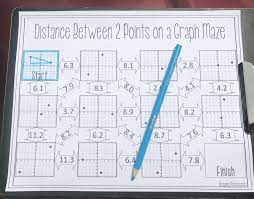 Distance Worksheet Maze Activity Distance Formula Middle School Math Worksheets Math Worksheets