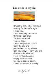 The Color In Your Sky Edited Cindy Smith Marriage Advice Quotes Words Grief Loss