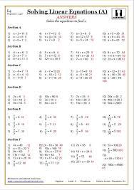 Solving Linear Equations Answer Algebra Worksheets Solving Linear Equations Studying Math