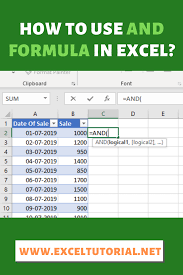 How To Use And Formula In Excel Excel Hacks Excel Tutorials Excel For Beginners