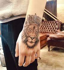 Lion King Palm Tattoo Palm Tattoos Lion Head Tattoos Hand Tattoos