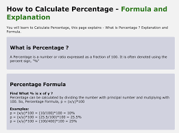 How To Calculate Percentage Formula And Explaination Percent Sign Percentage Fractions